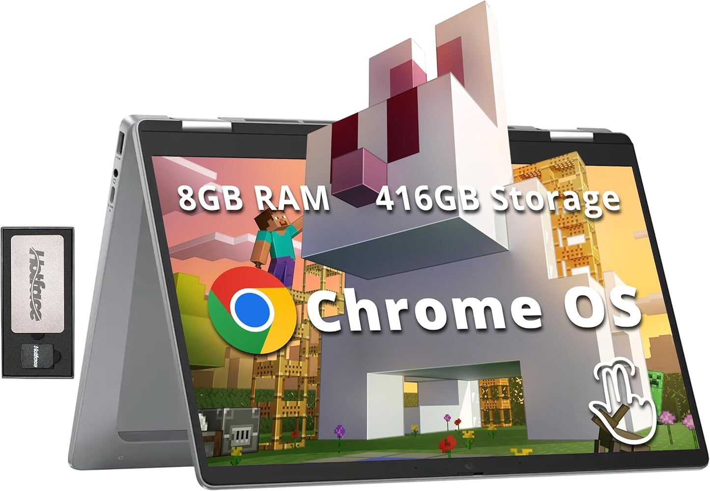 HP Chromebook 14 Laptop, Intel Celeron N4120, 4 GB RAM, 64 GB Emmc, 14" HD Display, Chrome OS, Thin Design, 4K Graphics, Long Battery Life, Ash Gray Keyboard (14A-Na0226Nr, 2022, Mineral Silver)