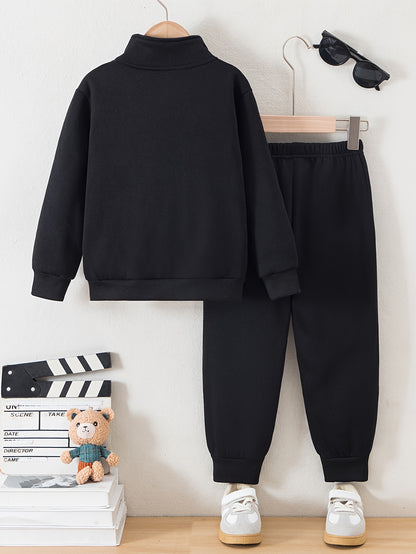 Տղաների հարմարավետ բրդյա աստառով վերնաշապիկի և սպորտային տաբատի հավաքածու - ձիթապտղի կանաչ, առօրյա ձմեռային հագուստ գրպաններով, հաստ տաքություն աշնան և ձմռան համար, սովորական չափսի, առօրյա հագուստ, բացօթյա օգտագործման համար