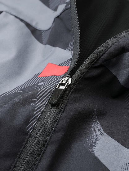 Men'S Lightweight Climbing Hooded Jacket - Quick-Dry Windproof Outdoor Sports Coat with Camouflage Pattern, Spring/Fall Casual & Training Wear, Regular Fit for Hiking, Running, Gym, Hiking Apparel, Durable Fabric