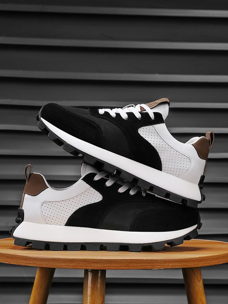 2025 թվականի գարնանային տղամարդկանց շնչող ցածրակրունկ սպորտային կոշիկներ - Հաստեցված, փափուկ ռետինե ներբան, տղամարդկանց նոր շնչող ցանցե հարթակով կոշիկներ՝ հասակը մեծացնող սպորտային կոշիկներով