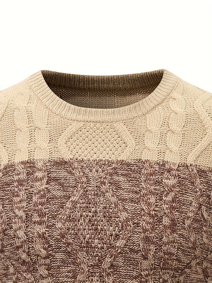 Տղամարդու առօրյա պուլովեր սվիտեր գարնանային և աշնանային համար, գունային համադրություններով տրիկոտաժե նախշերով, պատրաստված 100% ակրիլային նյութից։