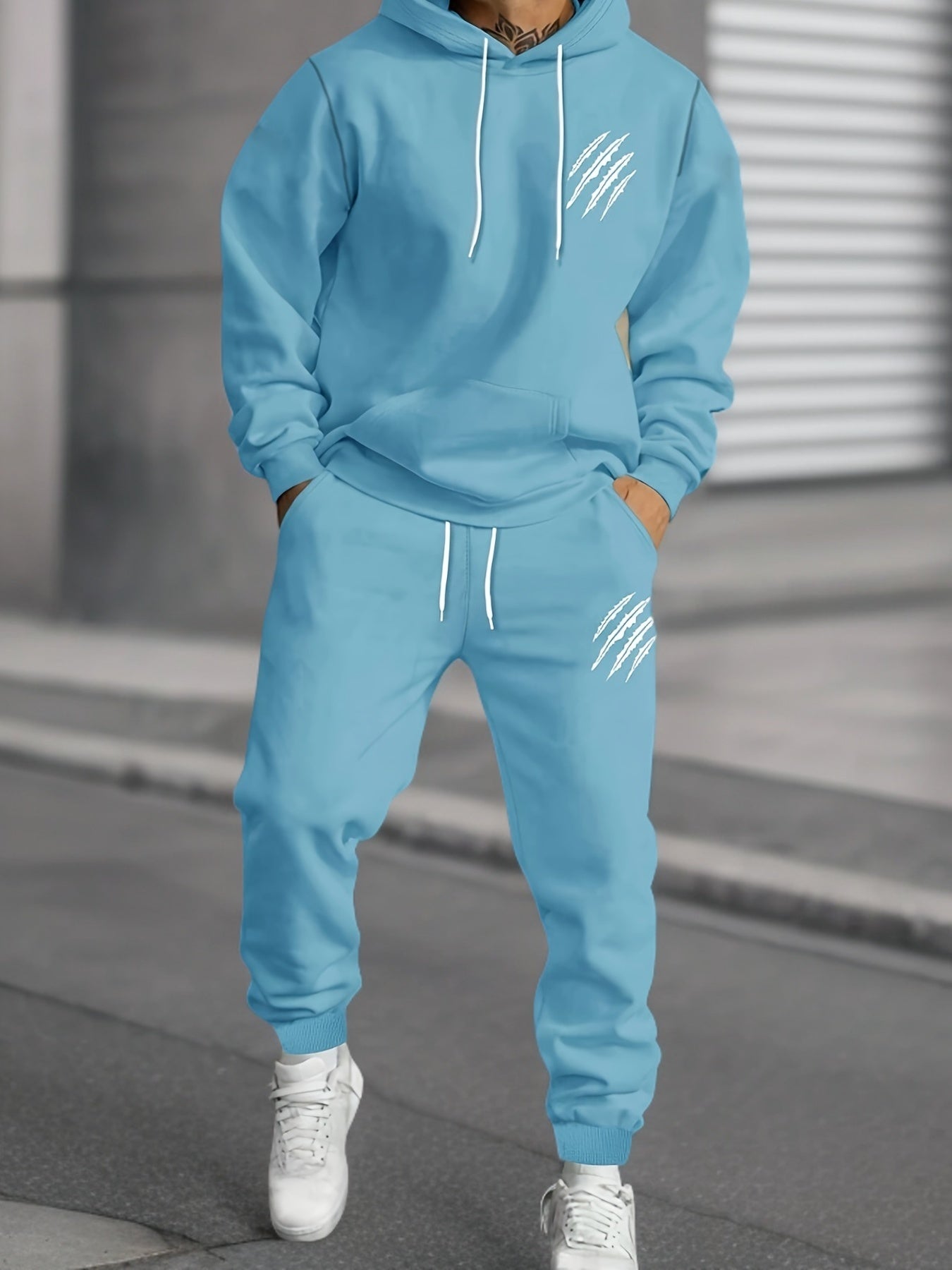 Տղամարդու տպագիր վերնաշապիկ և գոտիով մարզաշապիկ՝ երկկտոր հավաքածու