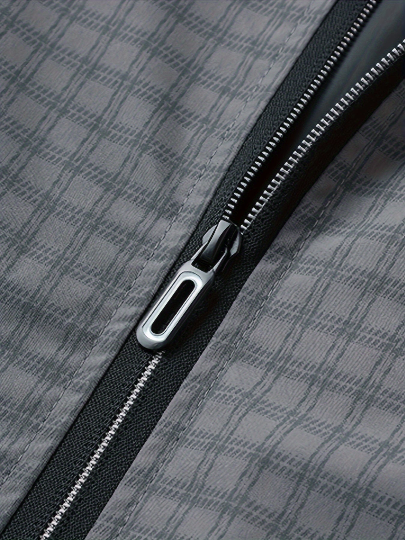 Տղամարդու առօրյա բացօթյա բաճկոն - Գարուն/աշուն փափուկ բաճկոն՝ վանդակավոր նախշերով, երկար թևքերով և կայծակաճարմանդով փակմամբ