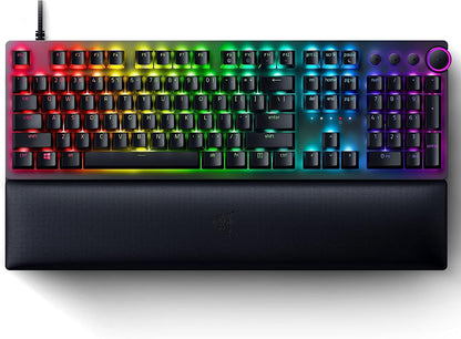 Razer Huntsman V2 Optical Gaming Keyboard: Linear Optical Switches - 8000Hz Polling Rate - Doubleshot PBT Keycaps - Dedicated Media Keys & Dial - Ergonomic Wrist Rest - Snap Tap