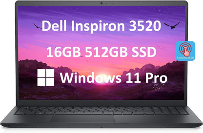 Dell Inspiron 15 3000 3520 15.6" FHD Touchscreen (Intel 4-Core I5-1135G7, 32GB RAM, 1TB Pcie SSD, UHD Graphics) Business Laptop, WVA Anti-Glare, Numeric Keypad, Webcam, Wi-Fi, Win 11 Pro, Black