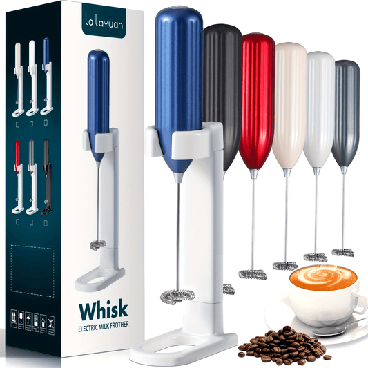 Lalayuan Electric Milk Frother, Mini Milk Foamer, Battery OperatedNot Included Stainless Steel Drink Mixer, Handheld Electric Whisk For Coffee, Latte, Cappuccino, Chocolate, Matcha, Foam Maker, Electric Wireless Blender Mini