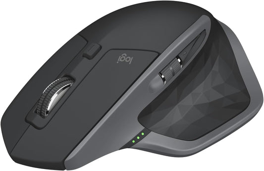 Logitech MX Master 2S Bluetooth Edition Wireless Mouse – Use on Any Surface, Hyper-Fast Scrolling, Ergonomic, Rechargeable, Control up to 3 Apple Mac and Windows Computers - Graphite