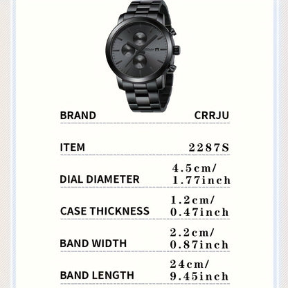 A High-quality Wristwatch For Men With Multiple Functions And A Stainless Steel Strap.