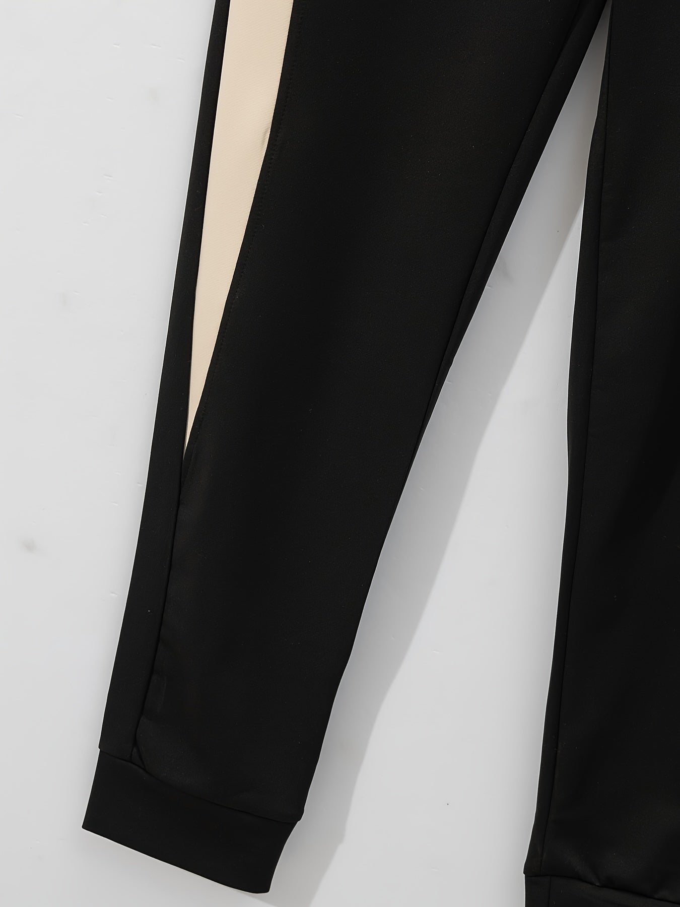 Տղամարդու ամենօրյա բեյսբոլի օձիքով բաճկոնի և տաբատի հավաքածու, գունային բլոկներով երկար թևքերով սվիտեր և սպորտային տաբատ, պոլիեսթերից հյուսված կոստյում կոճակներով, գարուն/աշուն հավաքածու