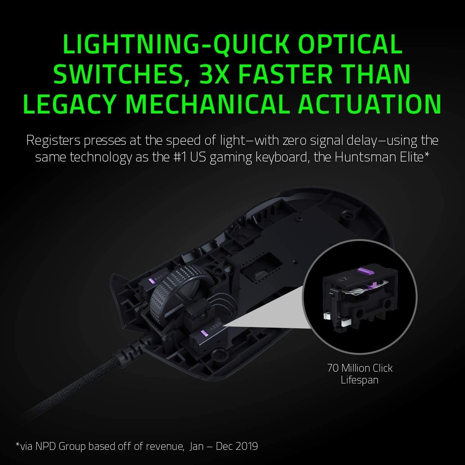 Razer Viper Ultralight Ambidextrous Wired Gaming Mouse: Fastest Mouse Switch in Gaming - 16,000 DPI Optical Sensor - Chroma RGB Lighting - 8 Programmable Buttons - Drag-Free Cord