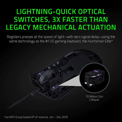 Razer Viper Ultralight Ambidextrous Wired Gaming Mouse: Fastest Mouse Switch in Gaming - 16,000 DPI Optical Sensor - Chroma RGB Lighting - 8 Programmable Buttons - Drag-Free Cord