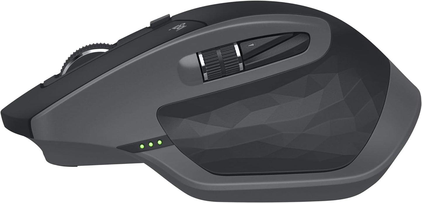 Logitech MX Master 2S Wireless Mouse - Hyper-Fast Scrolling, Ergonomic, Rechargeable, Control 3 Computers, Graphite