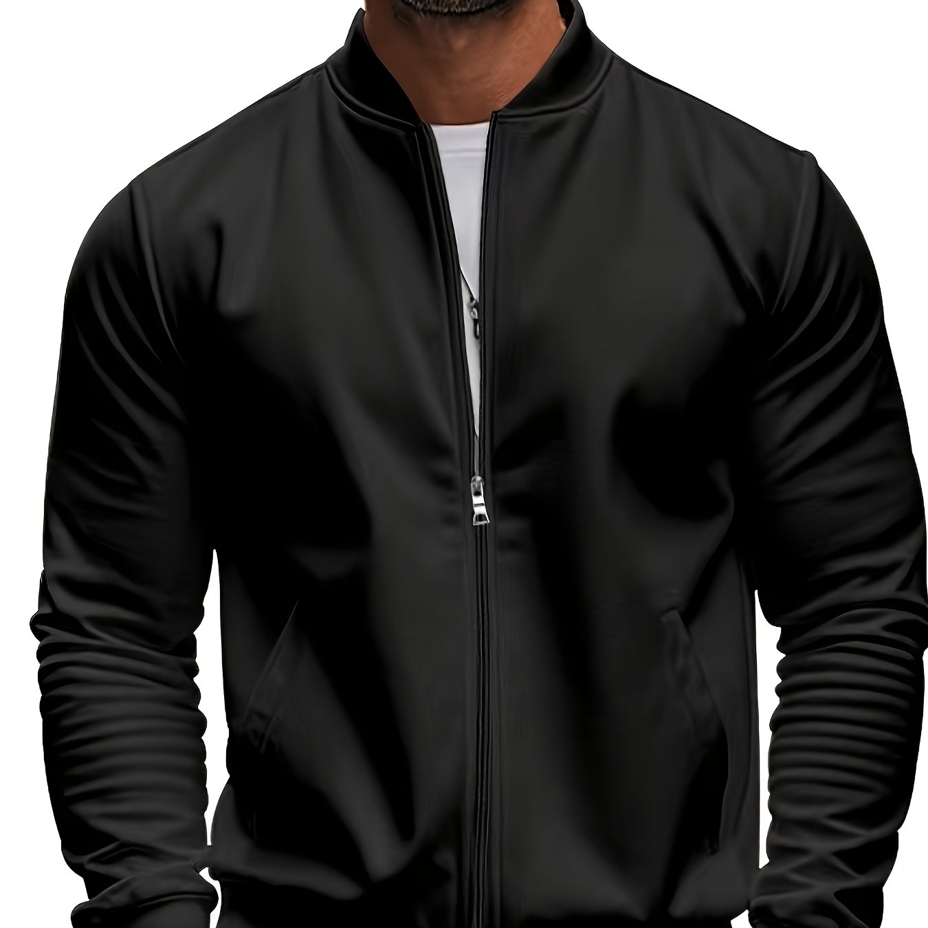 Տղամարդու թեթև, կանգնած օձիքով բաճկոն՝ ձիթապտղի կանաչ, փափուկ, կայծակաճարմանդով բաճկոն՝ գրպաններով, սովորական չափսի՝ գարնանային/աշնանային արշավների և առօրյա բացօթյա հագուստի համար, արշավային պարագաներ