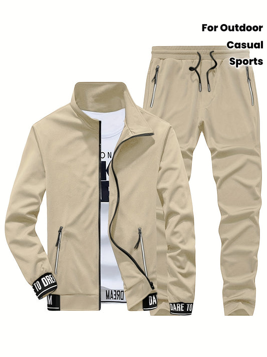 Գարնանային և աշնանային տղամարդկանց սպորտային առօրյա կոստյում՝ բաճկոնով և տաբատով, երկկտոր հավաքածու