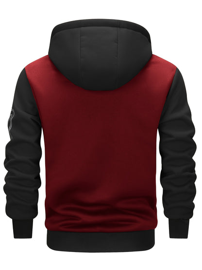 Տղամարդու «ԲՐՈՒՔԼԻՆ» նախշերով գունային արգելափակումներով գլխարկով բաճկոն, գարնանային և աշնանային զբոսանքի համար նախատեսված առօրյա պրեպի ոճի վերարկու՝ որպես նվեր