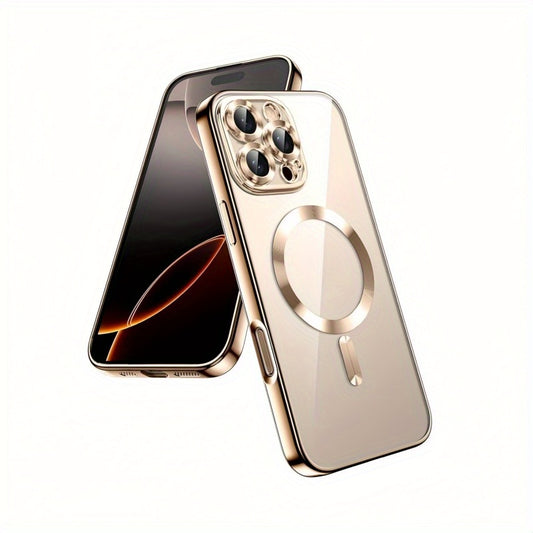 Compatible with iPhone 16 Pro Max/iPhone 15 Pro Max & iPhone 16e/iPhone 15/16 Pro Magnetic Wireless Charging Phone Case, Camera Lens Protection