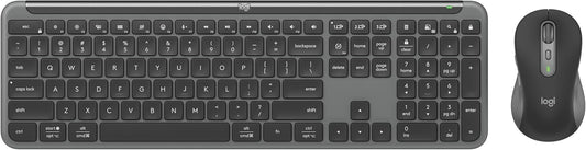 Logitech MK955 Signature Slim Wireless Keyboard and Mouse Combo, for Larger Hands, Quiet Typing and Clicking, Switch across Three Devices, Bluetooth, Multi-Os, for Windows and Mac