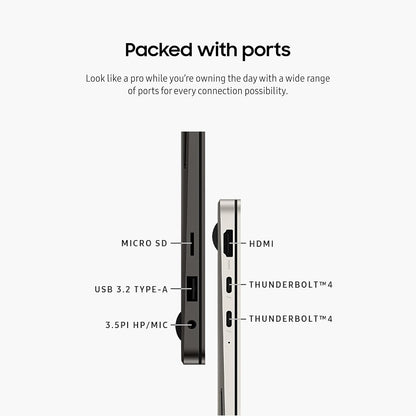 SAMSUNG 14” Galaxy Book3 Pro Laptop Computer, 13Th Gen Intel Core I7-1360P Processor / 16GB / 1TB, 3K AMOLED Screen, 120Hz, Fingerprint Reader, FHD Webcam, 2023 Model, NP940XFG-KA1US, Beige