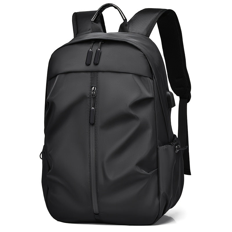 Men's Sporty Large Capacity Backpack - Durable High Quality Laptop Bag for Commuting, Travel & School, Black with Ergonomic Padded Shoulder Straps & Multiple Compartments, Travel Backpack