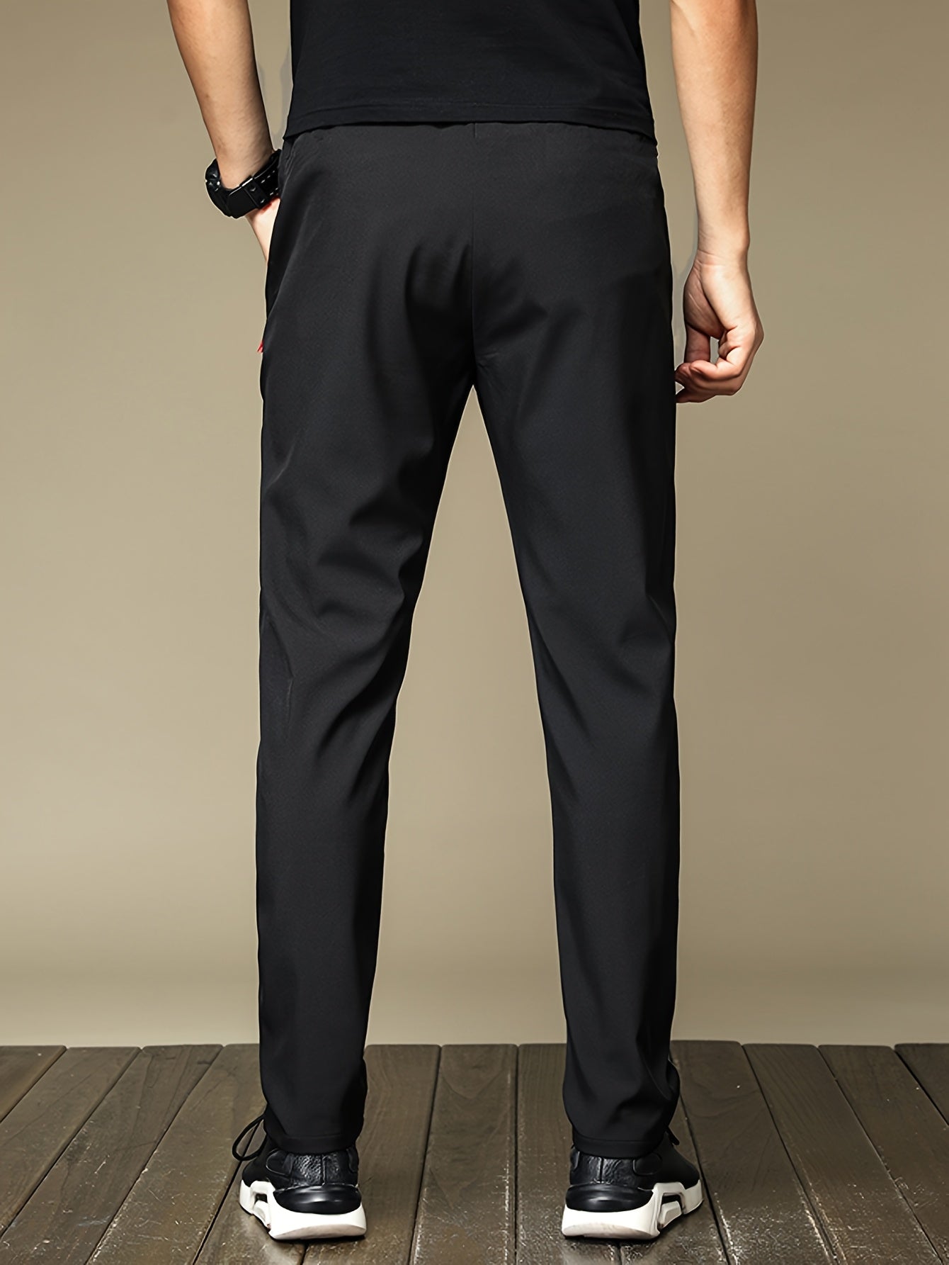 2 հատ Տղամարդկանց թեթև ջոջեր - արագ չորացող շնչող պոլիեսթեր, ոճային «PRINCESS» տպագրություն գոտկատեղով և կայծակաճարմանդ գրպաններով, Սև պատահական սպորտային տաբատ ամենօրյա հագուստի համար, կարգավորելի հարմարավետ տաբատ | Նորաոճ տպագիր ջոջեր | Ս