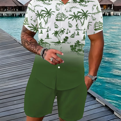 Տղամարդու 3D տպիչով տպագրված առօրյա վերնաշապիկի և շորտերի հավաքածու