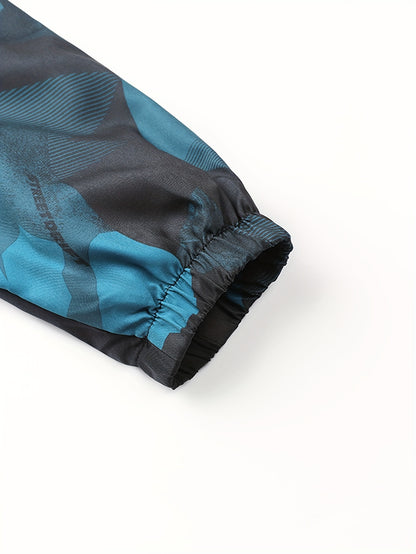 Men'S Lightweight Climbing Hooded Jacket - Quick-Dry Windproof Outdoor Sports Coat with Camouflage Pattern, Spring/Fall Casual & Training Wear, Regular Fit for Hiking, Running, Gym, Hiking Apparel, Durable Fabric