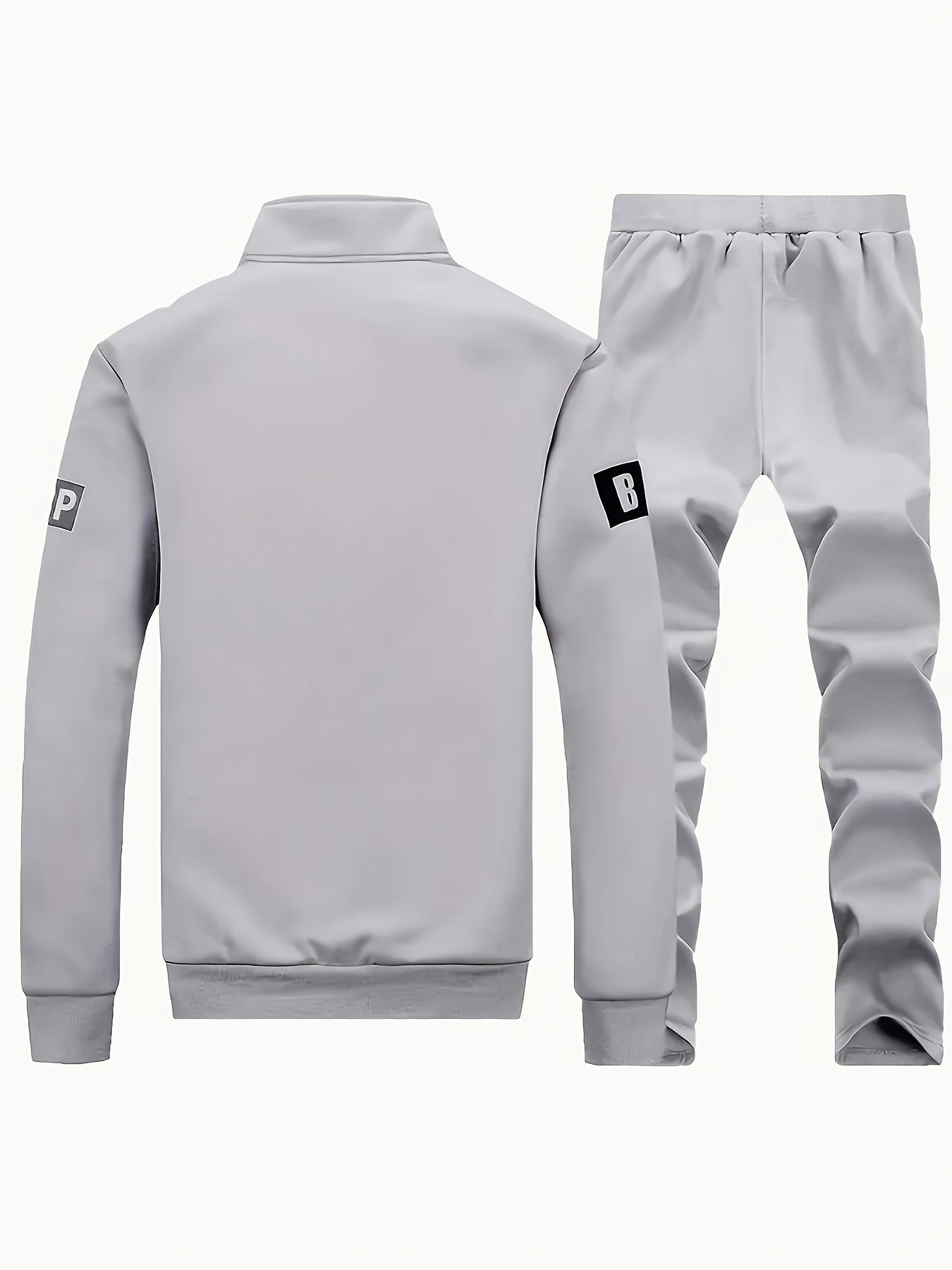 Տղամարդու մուգ կապույտ "Shan Yes" տպագրությամբ սպորտային հագուստ - ճարմանդով բաճկոն և գրպաններով մարզական տաբատ, ստանդարտ ֆիթ, գարնան և աշնան համար, հարմարավետ հանգստի հագուստ, հանգստի բաճկոն | սպորտային բաճկոն | ճարմանդով փակում, անհրաժեշտ բաճկոն