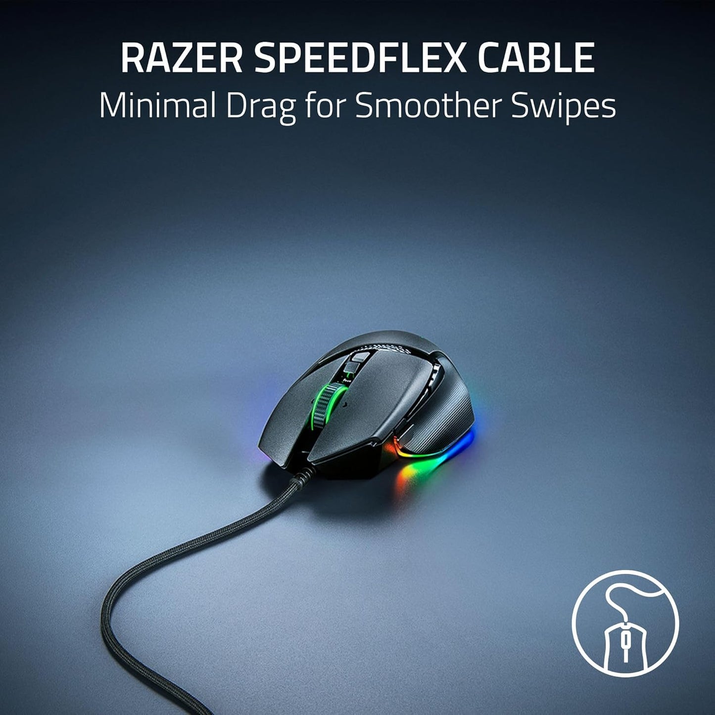 Razer Basilisk V3 35K Wired Ergonomic Gaming Mouse : Hyperscroll Tilt Wheel - 35K DPI Optical Sensor Gen 2-13 Customizable Controls - Chroma RGB - Optical Switches Gen 3 - Speedflex Cable