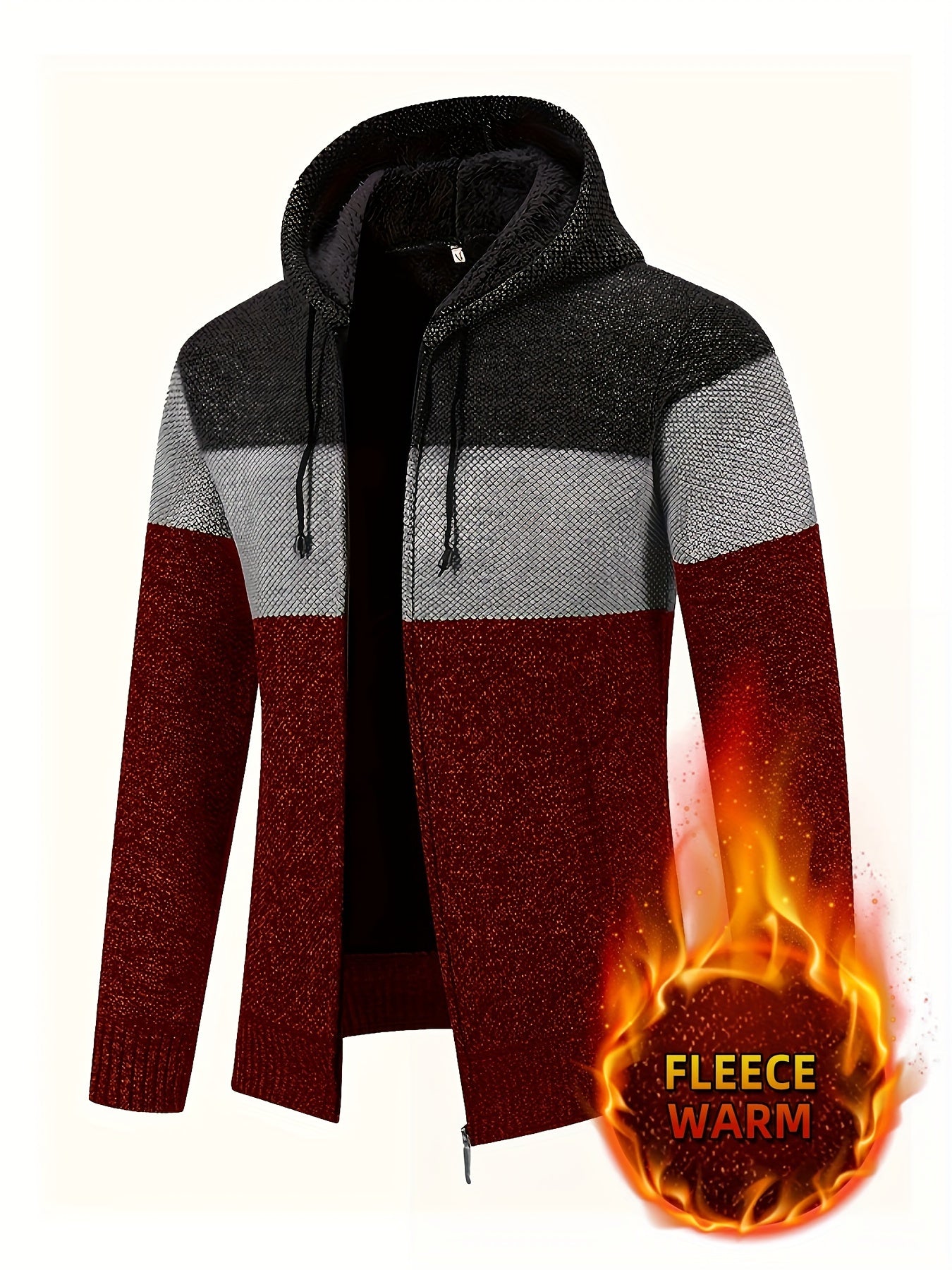 Տղամարդկանց Բլիթ աստառով գլխարկով սվիտեր | 100% պոլիեսթեր տրիկոտաժ | Հասուն ոճ | Գծավոր նախշ | Երկարաթև | Regular Fit Hoodie միջին ձգվող գործվածքով | Առօրյա աշուն և ձմեռային վերնազգեստ