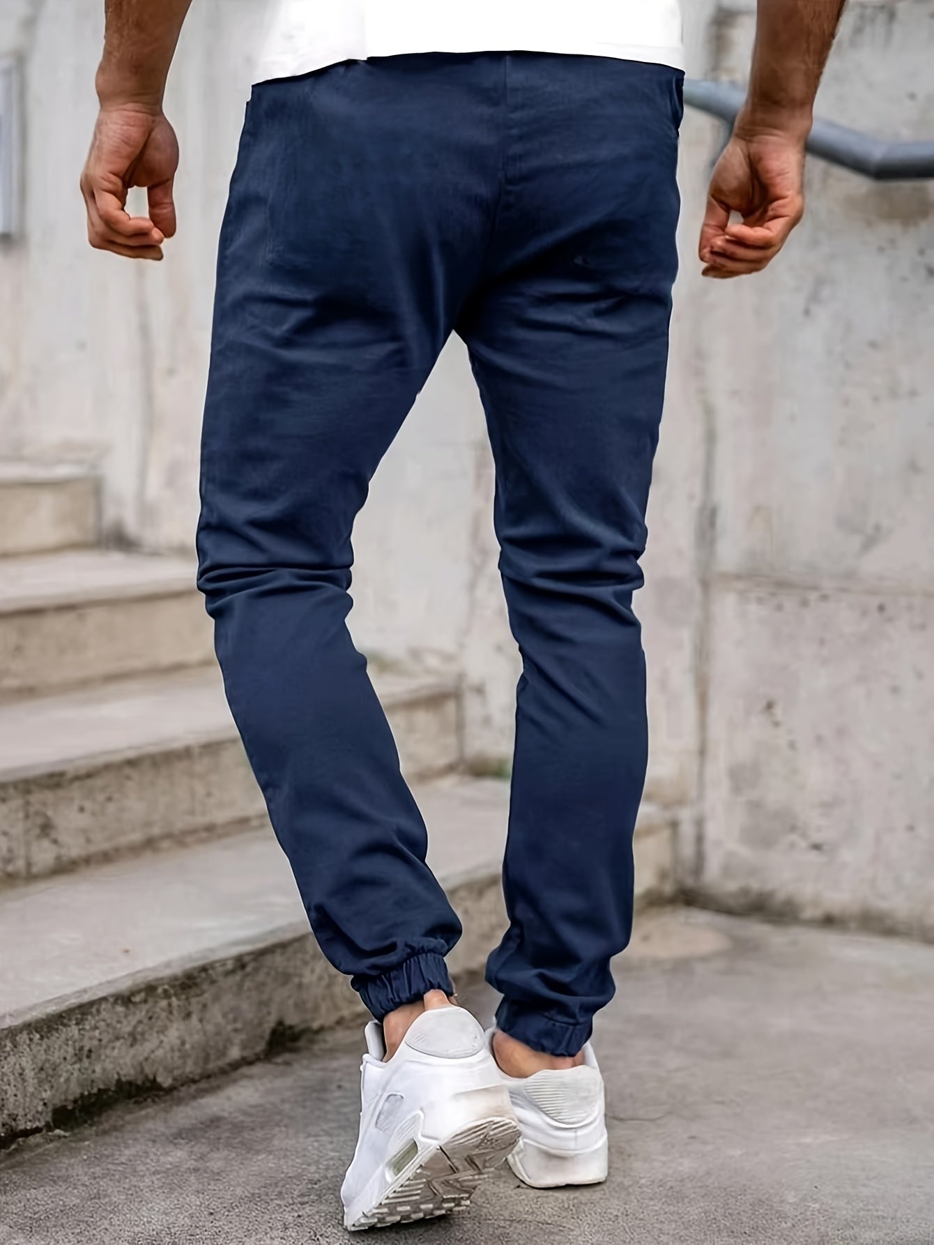 Տղամարդկանց պատահական պարաններով ջոջեր, 100% պոլիեսթեր չձգվող գործվածք, այբուբենի տպագրությամբ դետալներով սովորական տաբատ, 100% պոլիեսթեր, նորաձև աշխատանքային հագուստ