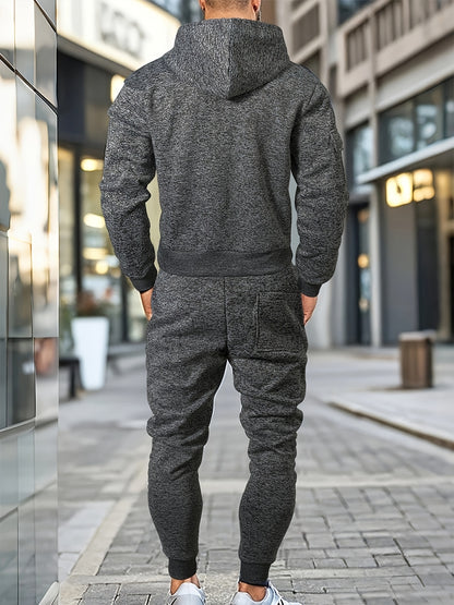 Տղամարդու առօրյա սպորտային վերնաշապիկի և տաբատի հավաքածու՝ կայծակաճարմանդով, լարով, բրդյա ծածկույթով՝ պոլիեսթերի խառնուրդով, լվացքի մեքենայով լվացվող