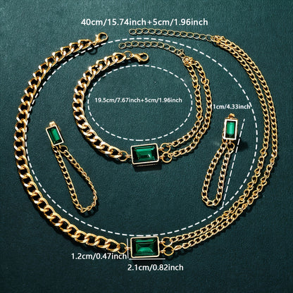 5pcs/Set Casual Simple Pointer Square Dial Women's Watch Set, PU Leather Strap Watch+4pcs Jewelry Set, A Selected Watch Set for Fashionable Ladies, Suitable for All Ladies