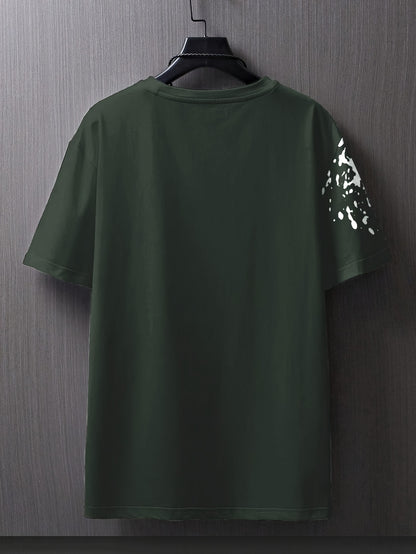 Տղամարդու հարթ ուսերով, թիթեռի նախշերով, կարճ թևքերով մարզաշապիկ XT7119