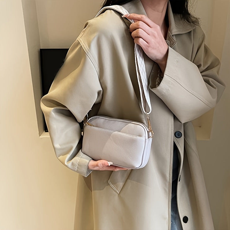 Mini Crossbody Bag for Women, Wide Strap Square Wallet, Stylish Shoulder Bag. - Ayq