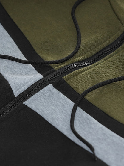 Տղամարդու աշնանային և ձմեռային բրդյա սվիտերի հավաքածու՝ գլխարկով և լարով, պատչվորք սպորտային տաբատով, առօրյա, սպորտային ոճի երկար թևքով բաճկոնով