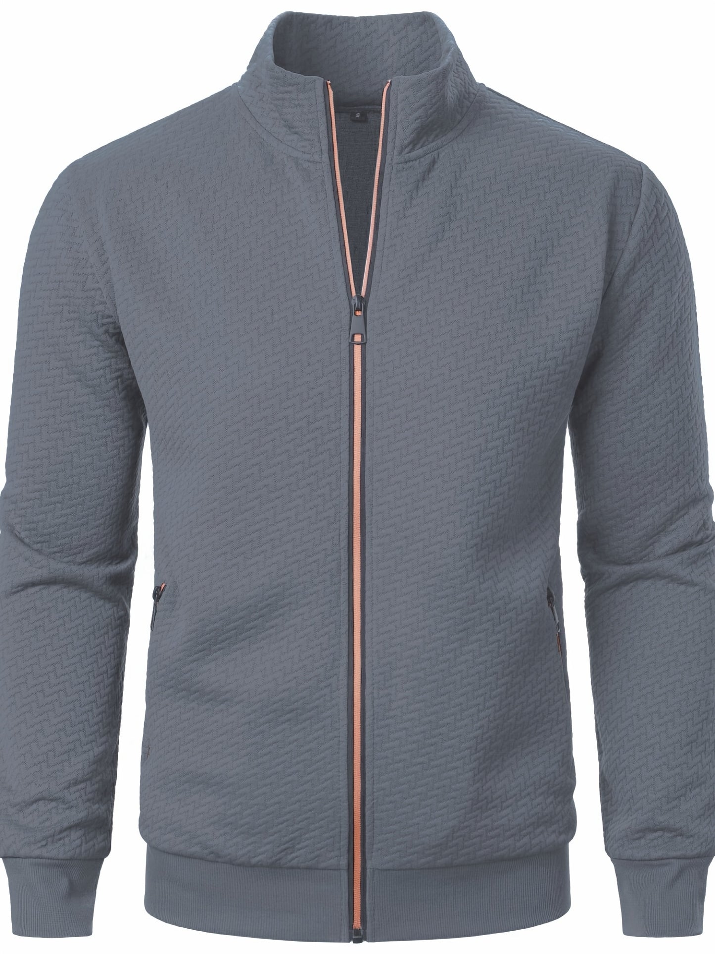 Տղամարդու առօրյա կայծակաճարմանդով ժակարդե բաճկոն, նորաձև, կանգնած օձիքով վերարկու՝ գարնանային, աշնանային և ձմեռային համար, վերնաշապիկ՝ վերնաշապիկով