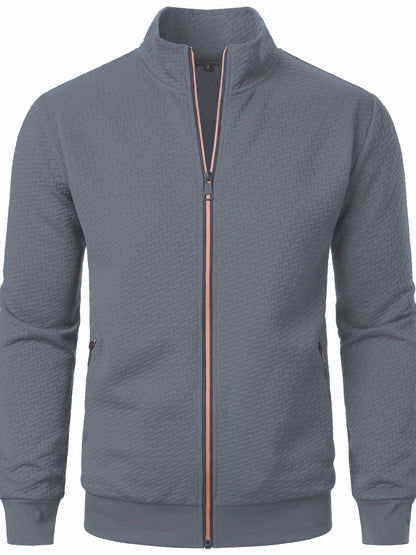 Տղամարդու առօրյա կայծակաճարմանդով ժակարդե բաճկոն, նորաձև, կանգնած օձիքով վերարկու՝ գարնանային, աշնանային և ձմեռային համար, վերնաշապիկ՝ վերնաշապիկով