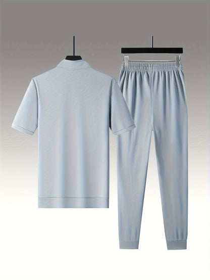 Տղամարդկանց ամառային առօրյա, կանգնող օձիքով, լարով ձգվող սպորտային հագուստի հավաքածու