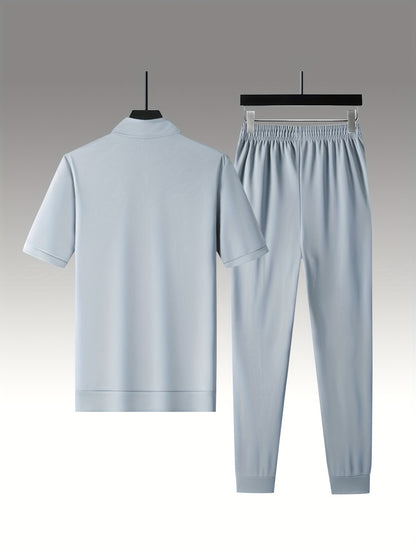 Տղամարդկանց ամառային առօրյա, կանգնող օձիքով, լարով ձգվող սպորտային հագուստի հավաքածու