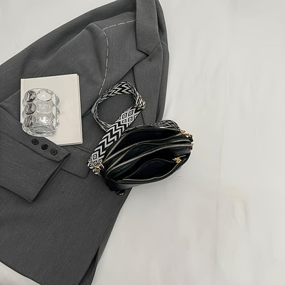 Mini Crossbody Bag for Women, Wide Strap Square Wallet, Stylish Shoulder Bag. - Ayq