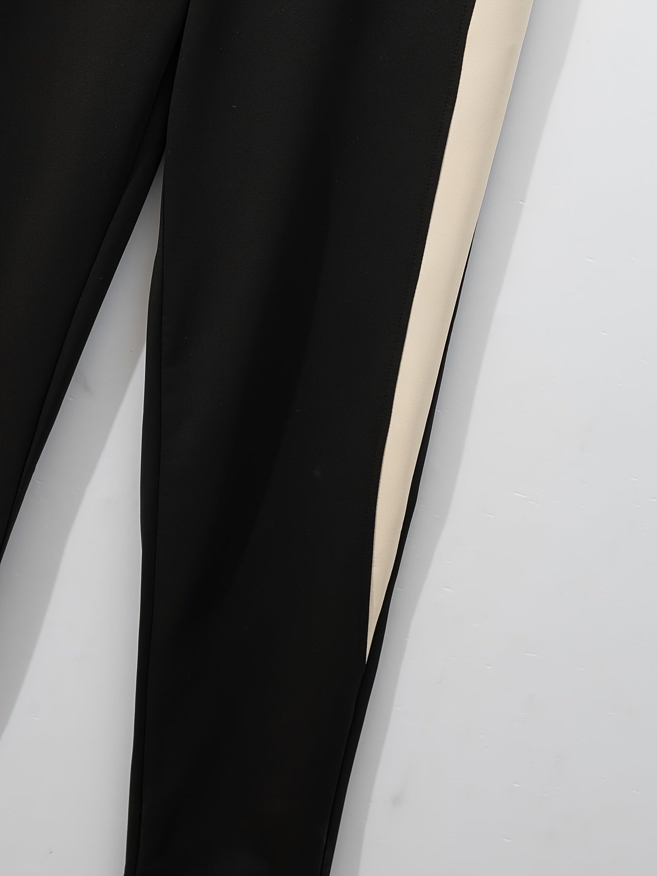 Տղամարդու ամենօրյա բեյսբոլի բաճկոնի և տաբատի հավաքածու - գունային բլոկ, պոլիեսթեր, կոճակներով և գոտու դետալներով՝ գարնանային/աշնանային համար