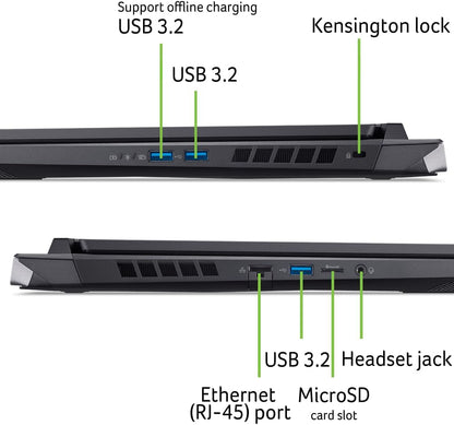 Acer Nitro 17 Gaming Laptop | Intel Core I7-14650Hx | NVIDIA Geforce RTX 4060 Laptop GPU | 17.3" FHD IPS 165Hz G-SYNC Display | 16GB DDR5 | 1TB Gen 4 SSD | Killer Wi-Fi 6E | AN17-72-734A
