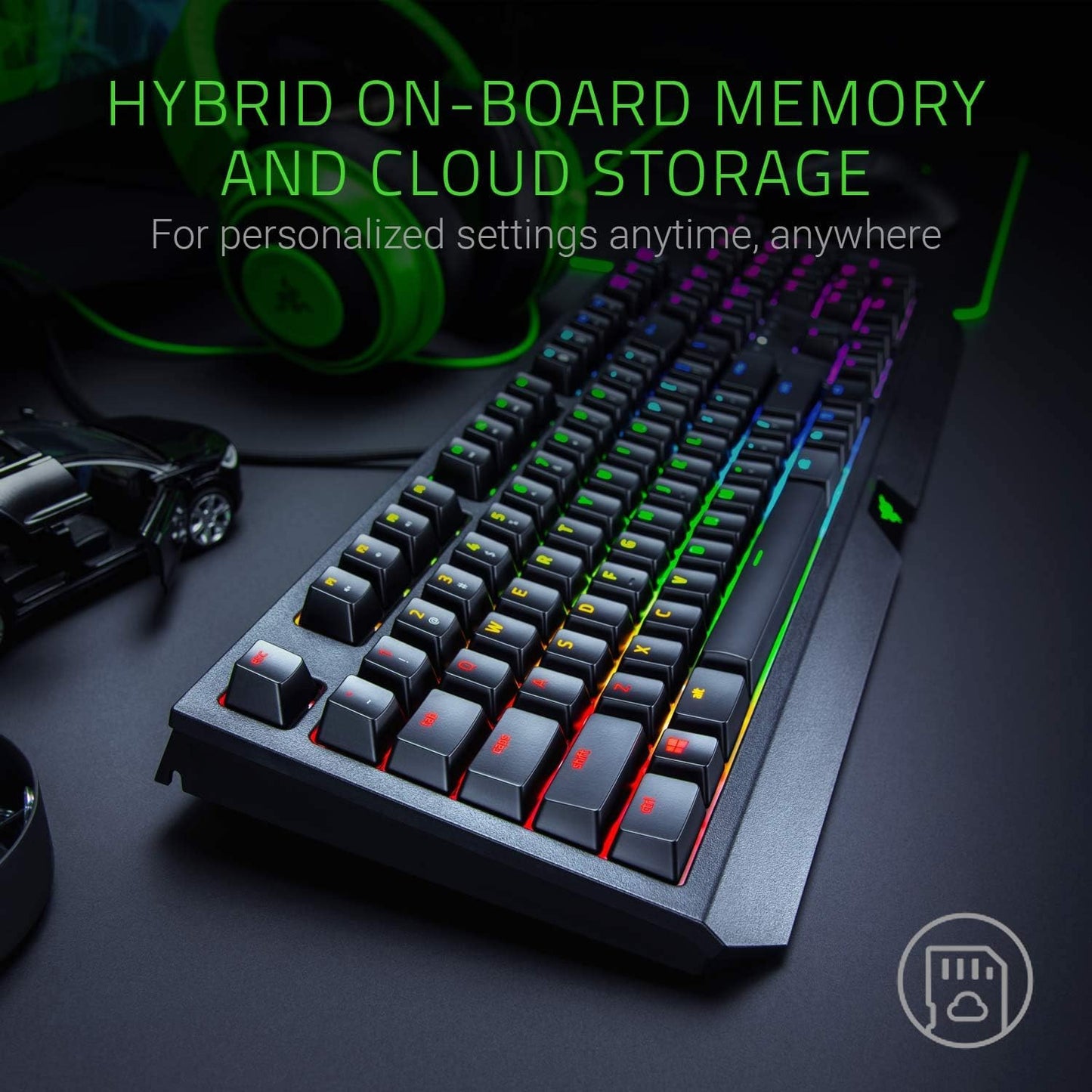 Razer Blackwidow Mechanical Gaming Keyboard: Green Mechanical Switches, Tactile & Clicky, Chroma RGB Lighting, Anti-Ghosting, Programmable Macro Functionality
