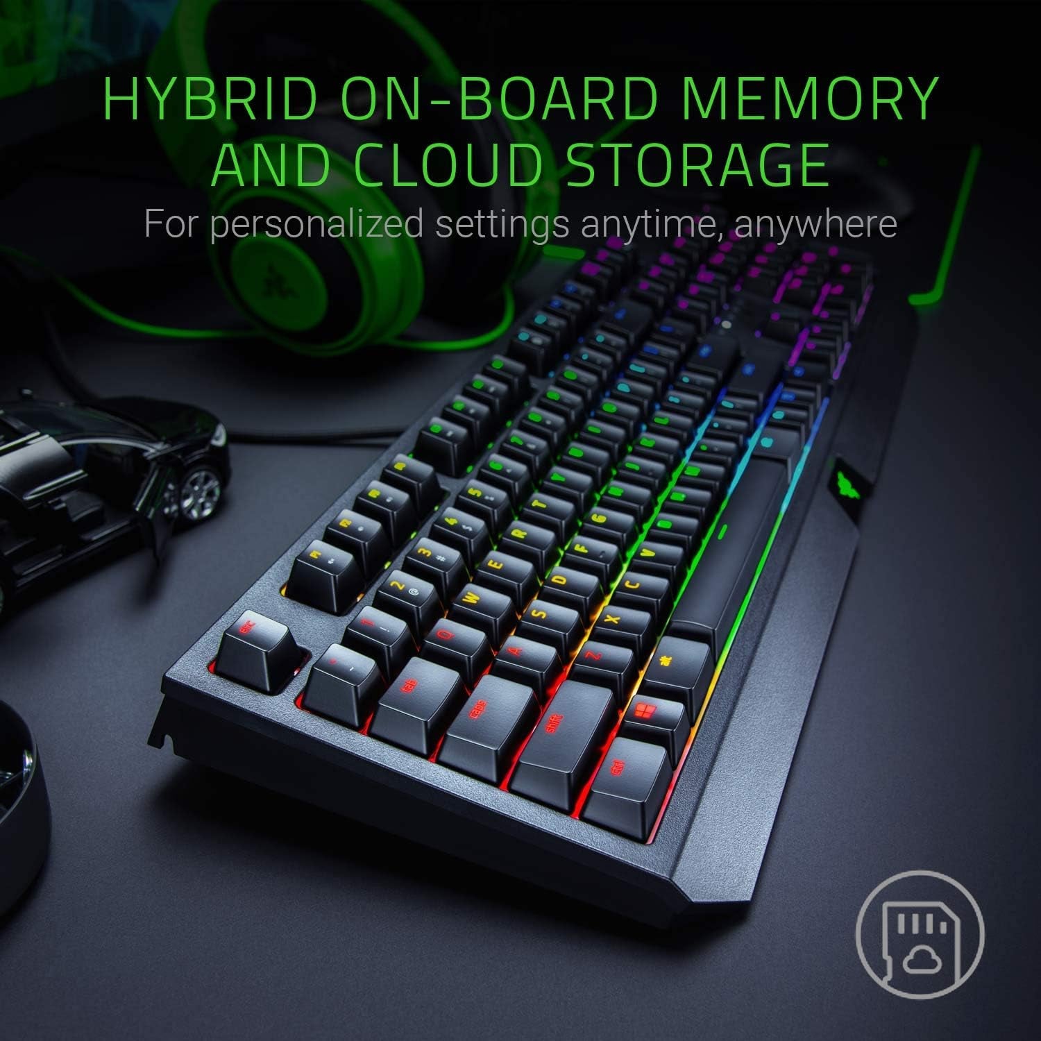 Razer Blackwidow Mechanical Gaming Keyboard: Green Mechanical Switches, Tactile & Clicky, Chroma RGB Lighting, Anti-Ghosting, Programmable Macro Functionality