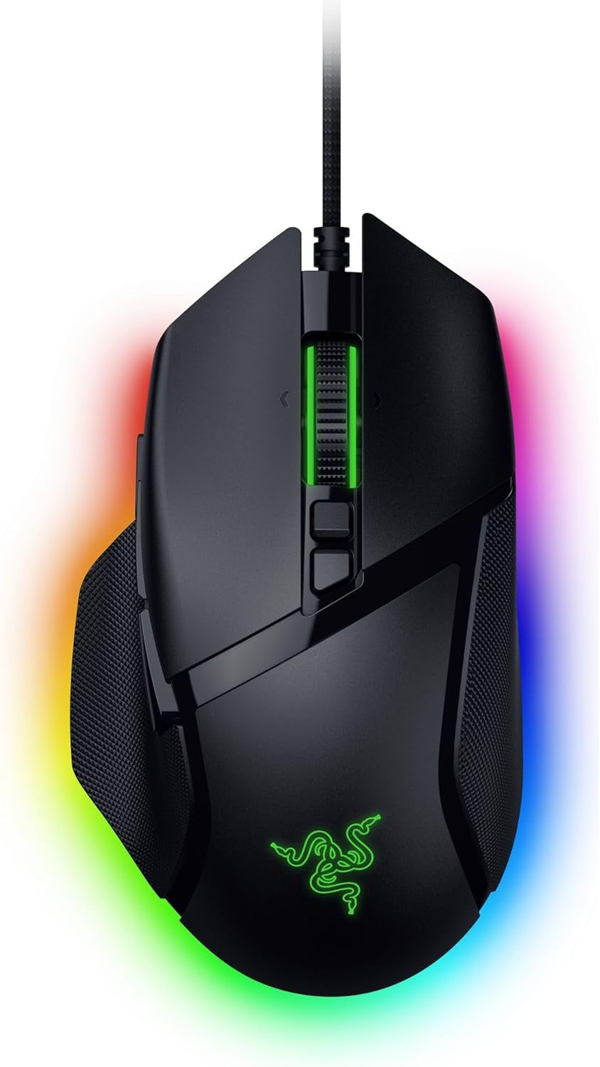 Razer Basilisk V3 35K Wired Ergonomic Gaming Mouse : Hyperscroll Tilt Wheel - 35K DPI Optical Sensor Gen 2-13 Customizable Controls - Chroma RGB - Optical Switches Gen 3 - Speedflex Cable