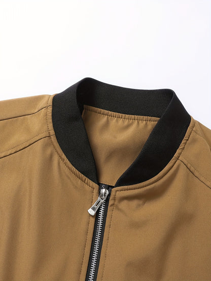 Տղամարդու առօրյա աշխատանքային բաճկոնի և տաբատի հավաքածու, միագույն, երկար թևքերով, սովորական չափսի, գրպաններով, գարնան/աշնան համար, առօրյա հագուստ, առօրյա հագուստ|Առօրյա ոճ|Միագույն բաճկոն