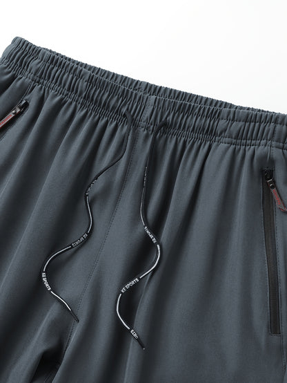 2 հատ Տղամարդկանց թեթև ջոջեր - արագ չորացող շնչող պոլիեսթեր, ոճային «PRINCESS» տպագրություն գոտկատեղով և կայծակաճարմանդ գրպաններով, Սև պատահական սպորտային տաբատ ամենօրյա հագուստի համար, կարգավորելի հարմարավետ տաբատ | Նորաոճ տպագիր ջոջեր | Ս