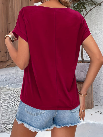 Արձակուրդային ոճի ժանյակավոր կարճ թևքով շապիկ՝ «Չղջիկի թև» ոճով