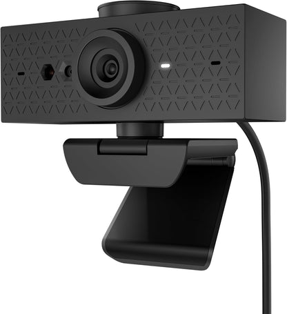 HP 620 FHD Webcam - 1080P 30 FPS - Focus & Color, Backlight Correction - Dual Noise-Reducing Mics - Adjustable Swivel/Tilt - Windows Hello, Zoom Certified, & Privacy Cover (6Y7L2AA#ABL)