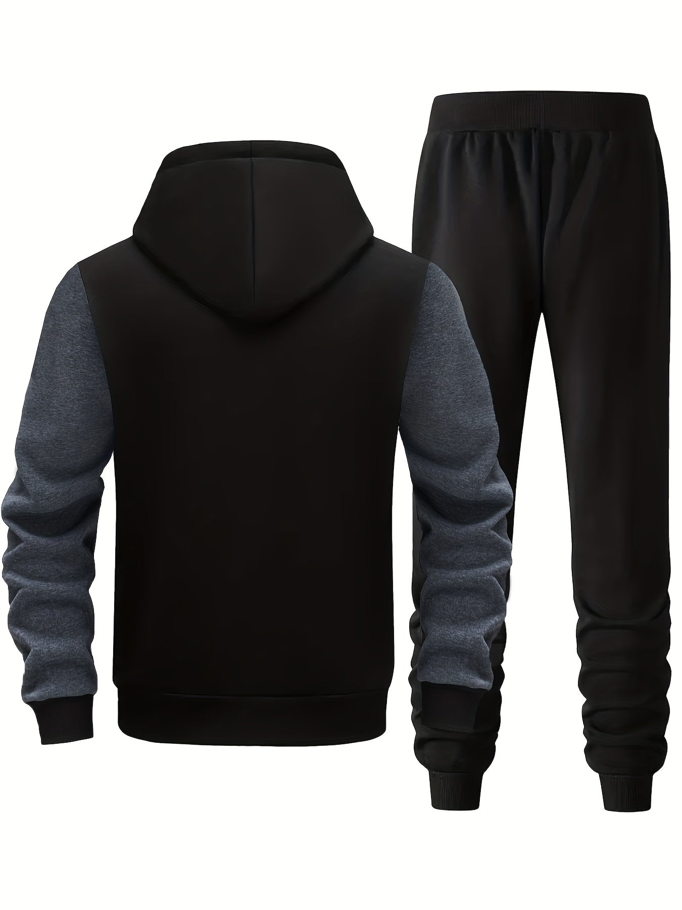 Men'S Bold Print Urban Streetwear Pullover Hoodie & Pants Set - Black & Red with "Saint" Design, Polyester, Long Sleeve, Regular Fit, Spring/Fall Casual Wear, Casual Streetwear Outfit|Bold Print Hoodie|Stretchy Fabric